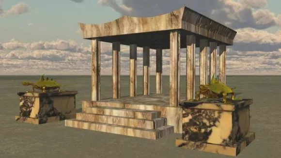 Chinese Ancient Building With Corridor 3d model