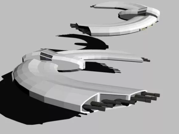 Crescent Wing Spacecraft 3d model Crescent Wing Spacecraft 3d model