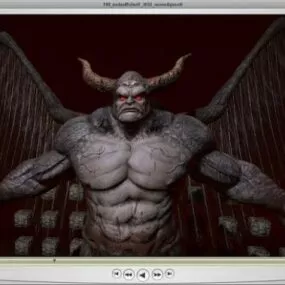 Daemon Monster Character With Horn 3d model