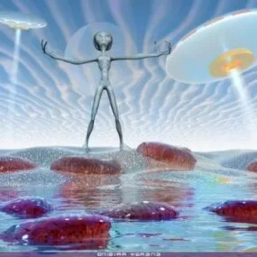 Ufo With Alien Character 3d model
