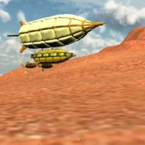 Steampunk Zeppelin Airship Fly Craft 3d model