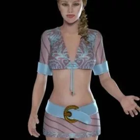 Fashion Young Girl Character 3d model