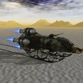 Spaceship Steampunk Sled 3d model