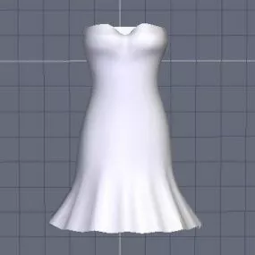 Dress Sleeveless Ruffled 3d model