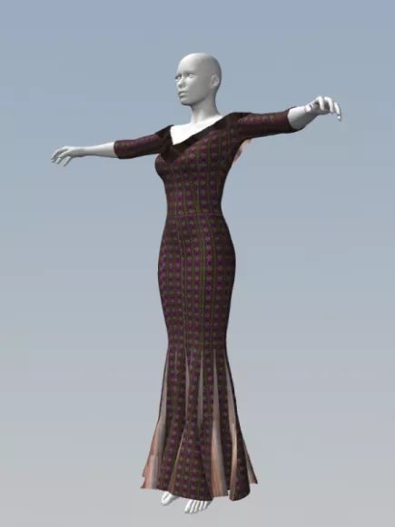 Girl Character With Floor Lamp 3d model