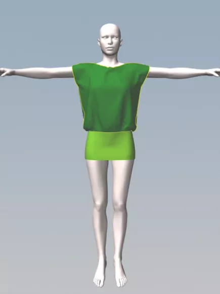 Girl Character With Floor Lamp 3d model