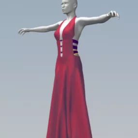 Party Dress With Girl Mannequin 3d model