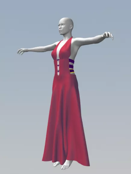 Girl Character Dynamic Clothes 3d model