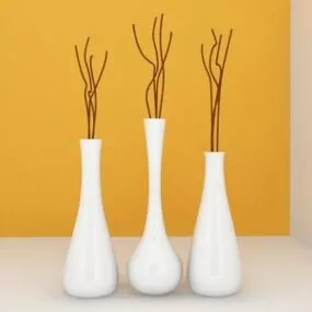 Ceramic Vase Decoration White Color 3d model