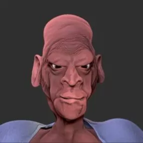 Old Long Ears Man Character 3d model