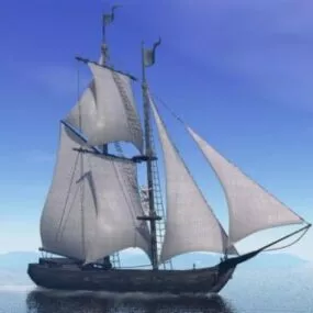 Sailing Ship Renaissance Age 3d model