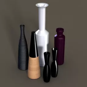 Vase Bottle Set 3d model