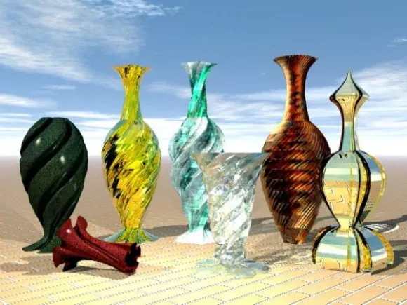 Glass Vase With Rose Flower 3d model