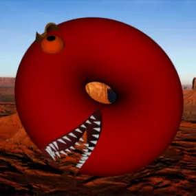 Circle Worm Cartoon Character 3d model