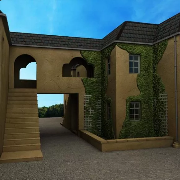 Simple Market Building 3d model