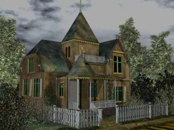 Wooden Building With Flat Roof 3d model
