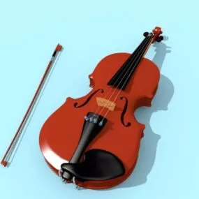 Violin Instrument With Accessories 3d model
