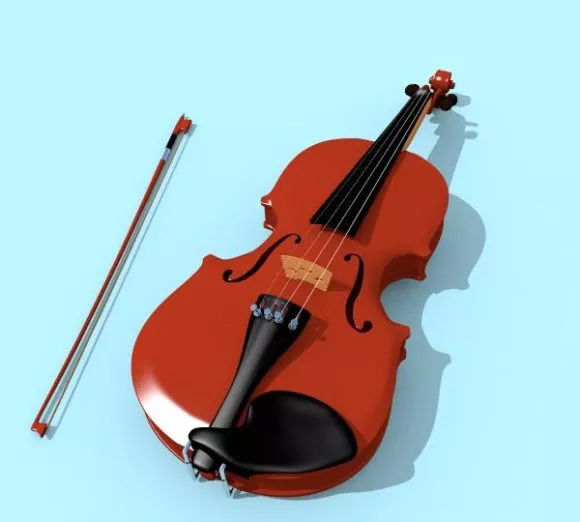Violin Instrument With Accessories 3d model Violin Instrument With Accessories 3d model