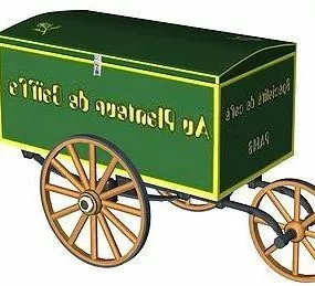 Vintage Cart Three Wheels 3d model