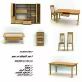 Livingroom Furniture Cabinet Table Chair 3d model
