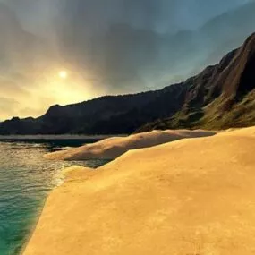 Beach Sunset Landscape 3d model