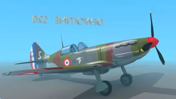 Ww2 Aircraft Dewoitine 520 3d model Ww2 Aircraft Dewoitine 520 3d model