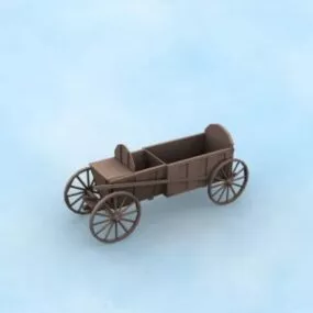 Old Wagon Vintage Vehicle 3d model