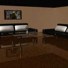 Waiting Room With Sofa 3d model