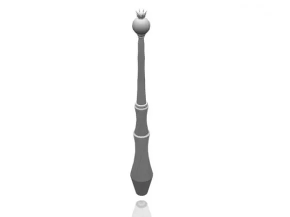 Wood Carved Rail Column 3d model