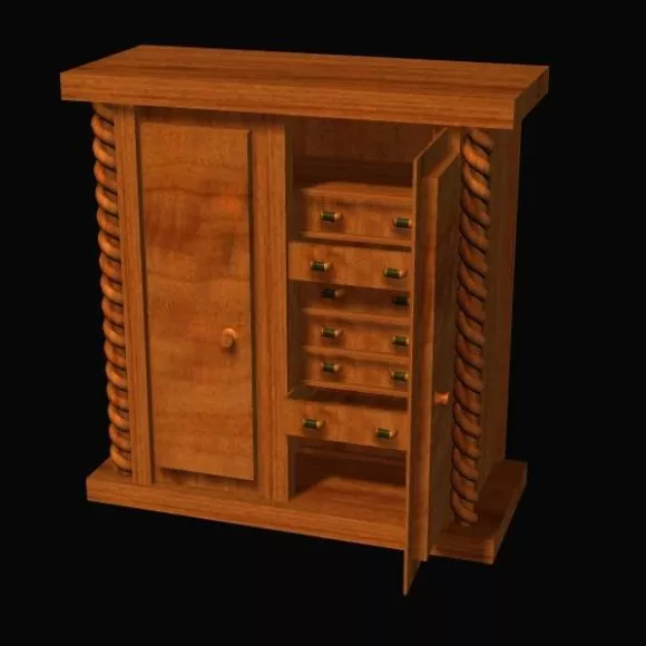 Mdf Wood Wardrobe Furniture 3d model