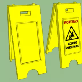 Plastic Warning Sign 3d model
