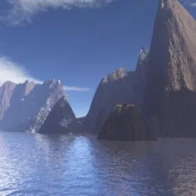 Water Passage Island Landscape 3d model