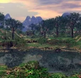 Watering Hole Forest Landscape 3d model