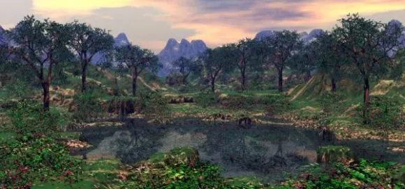 Watering Hole Forest Landscape 3d model Watering Hole Forest Landscape 3d model