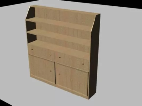 Modern Wine Cabinet Shelf With Counter Combined 3d model