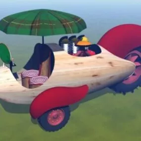 Kid Car Wooden Toy 3d model