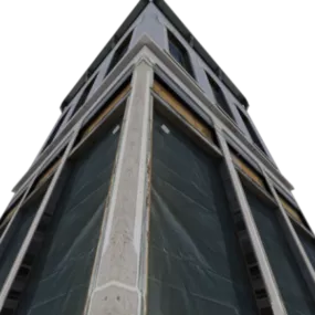 White Painted Shophouse Building 3d model