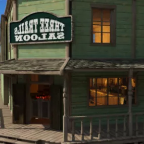 West Saloon Shop House Building 3d model