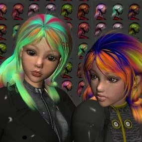 Two Beauty Girl Character 3d model