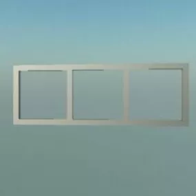 Grey Aluminum Window Frame 3d model