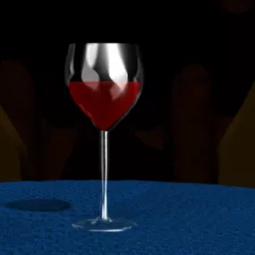 Wine Glass With Liquid 3d model