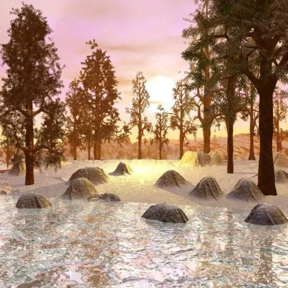 River Stream Landscape 3d model