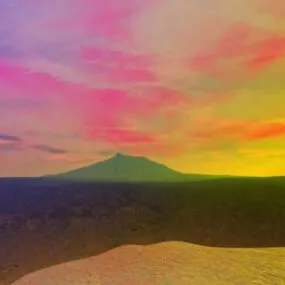 Nature Wispy Sunrise Landscape 3d model