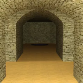 Rock Building Inside Space 3d model