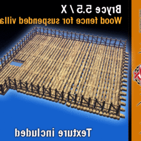 Wood Fence Village Building 3d model