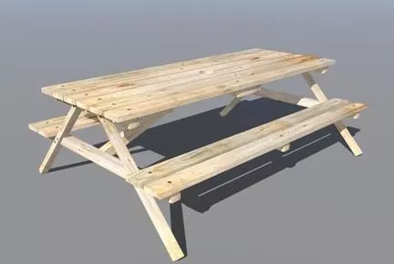 Park Bench Old Wood 3d model