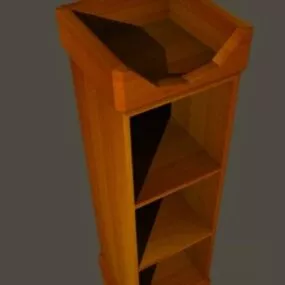 Solid Wooden Bookcase 3d model