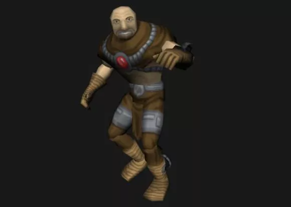 Steel Head Man Cartoon Character 3d model