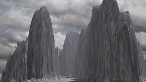 Lowpoly Snow Mountain Terrain 3d model