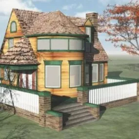 Country Vintage Villa House 3d model